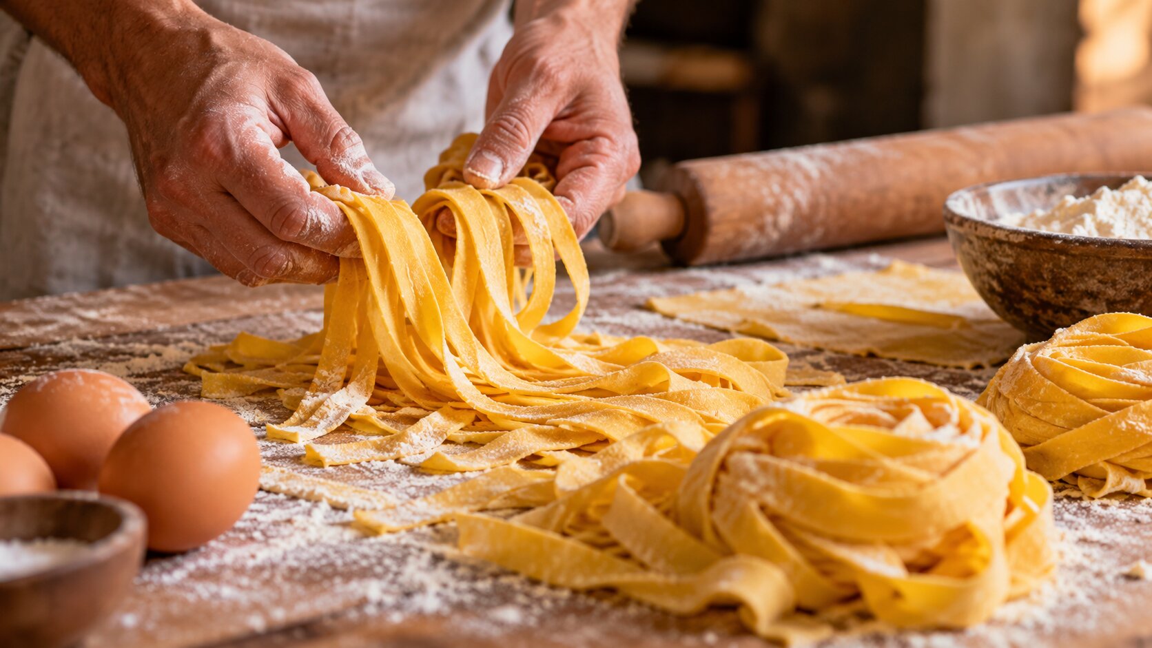 Fresh pasta in Tuscany