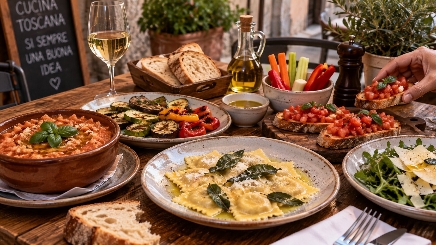 Traditional vegetarian dishes in Tuscany