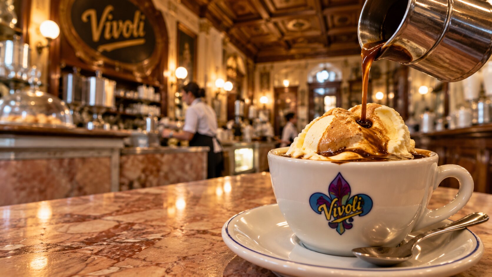 Vivoli Gran Crema gelato with espresso in Florence