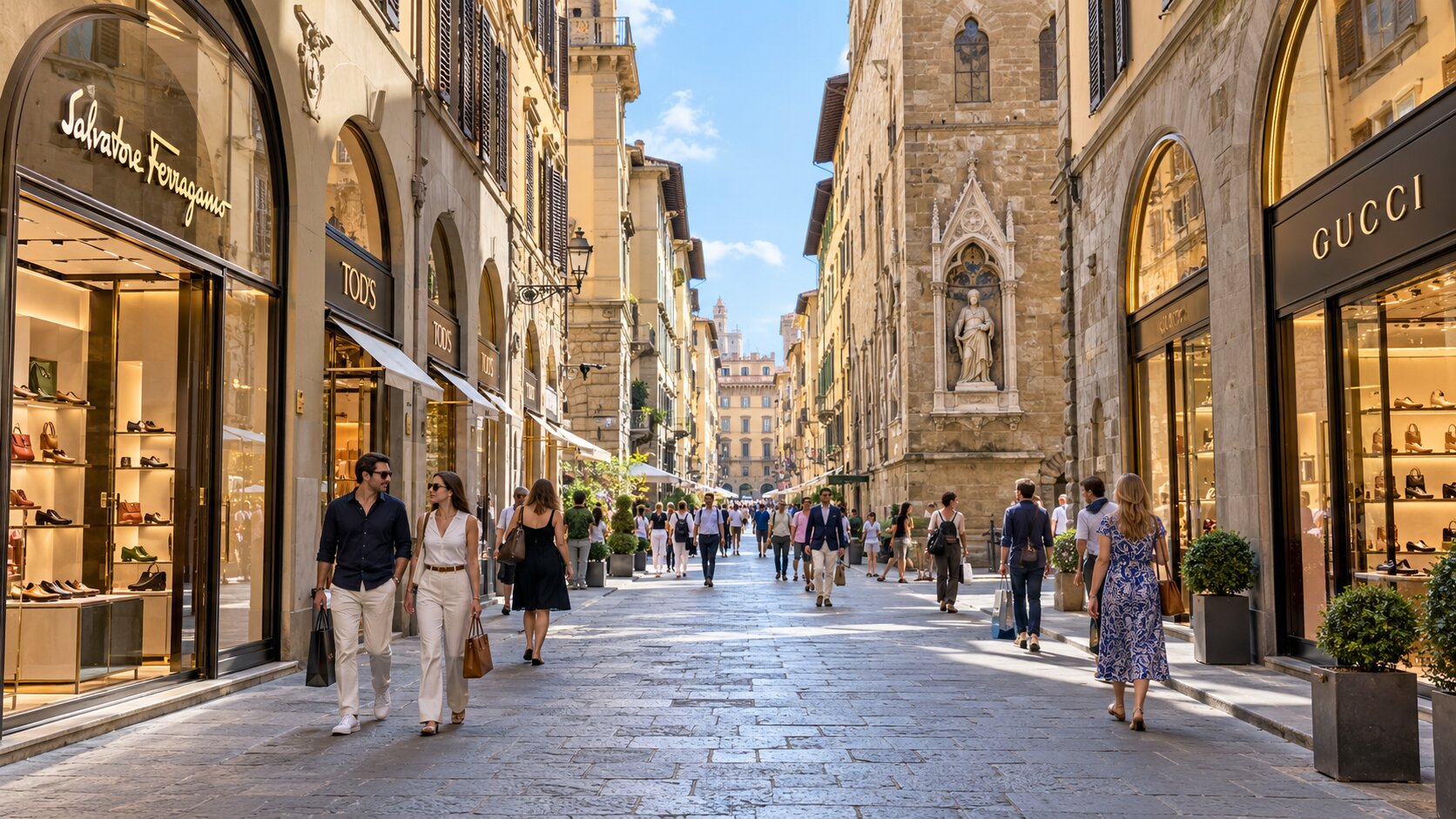Shoe shops on Via dei Calzaiuoli in Florence