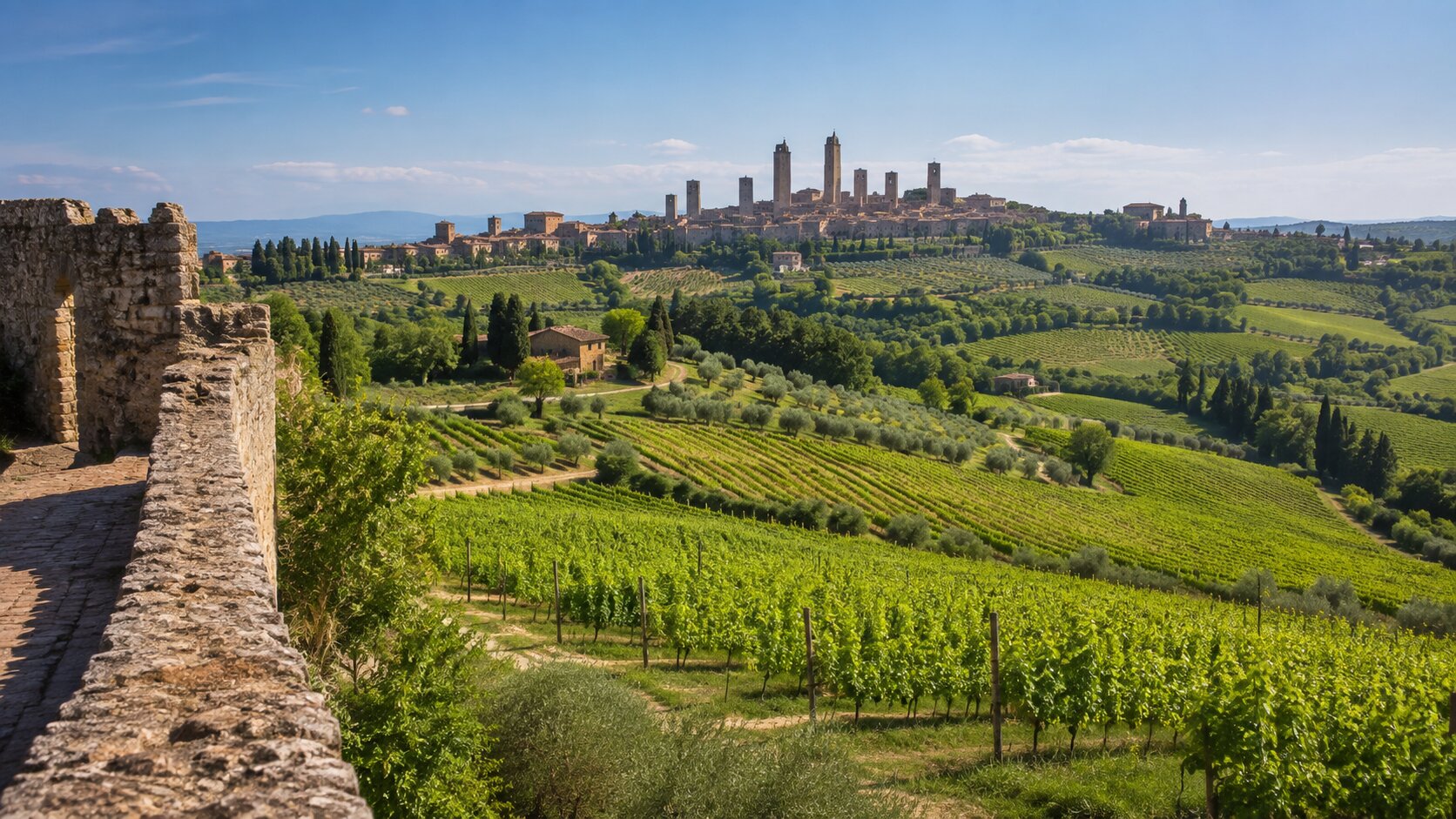 Vineyards surrounding San Gimignano