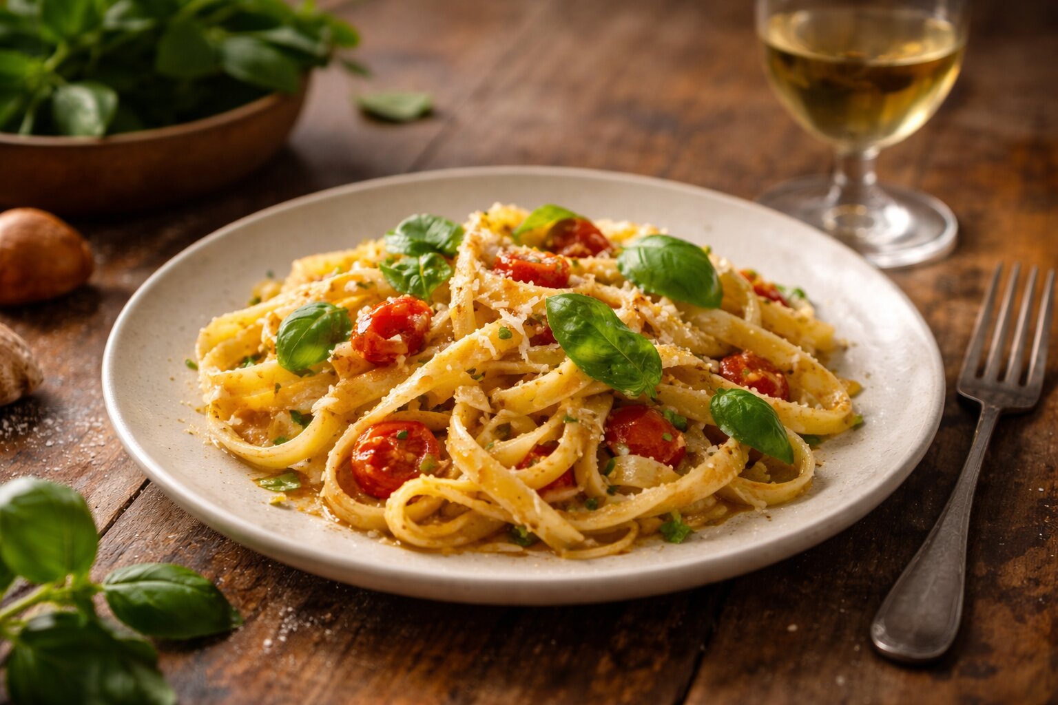 Fresh pasta dish served in Tuscany with simple ingredients