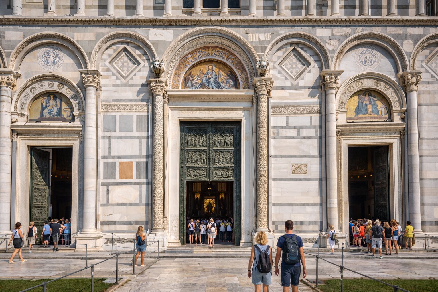 entrance of Pisa Cathedral in Piazza dei Miracoli