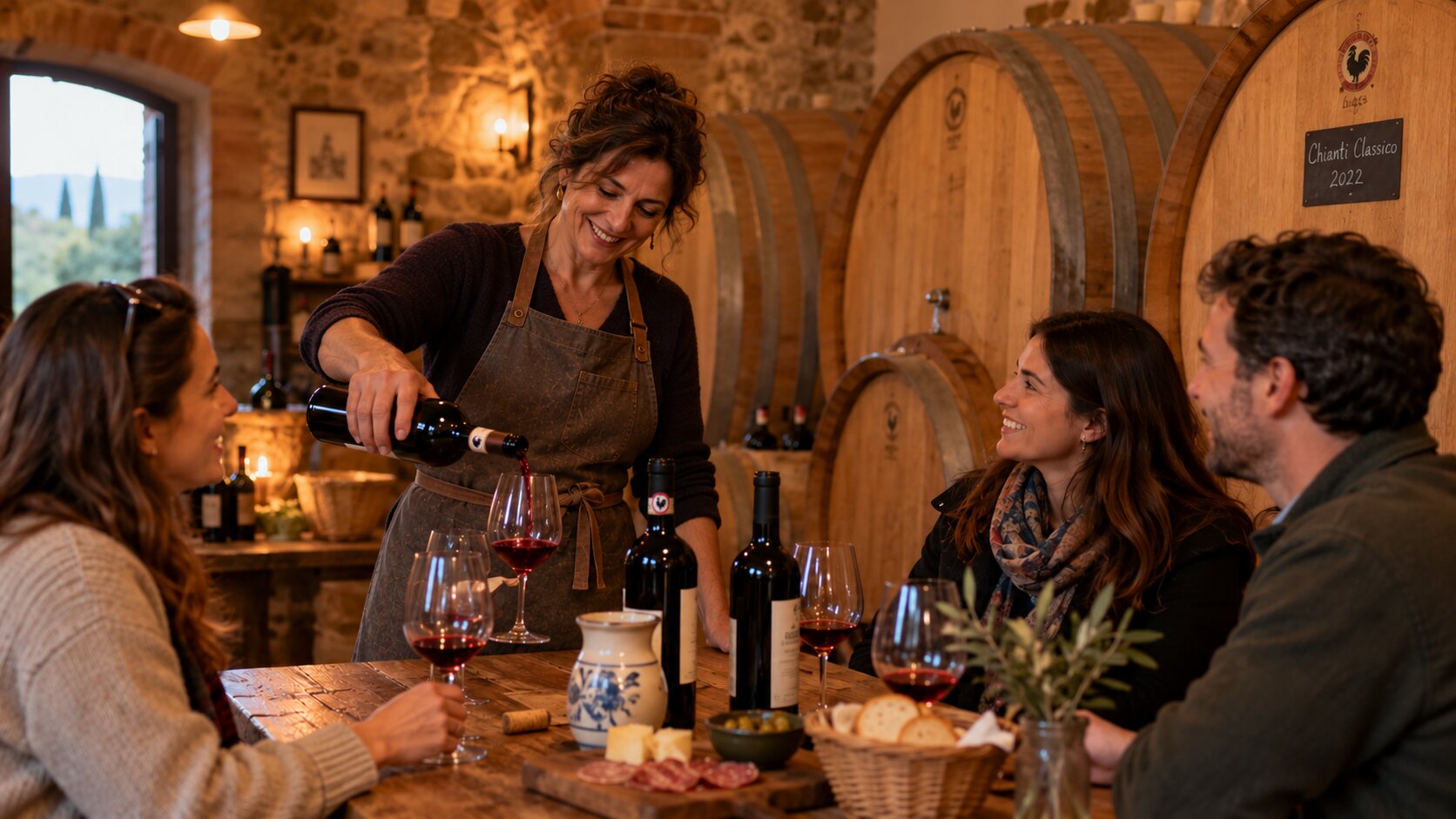 Wine tasting at a small Chianti winery