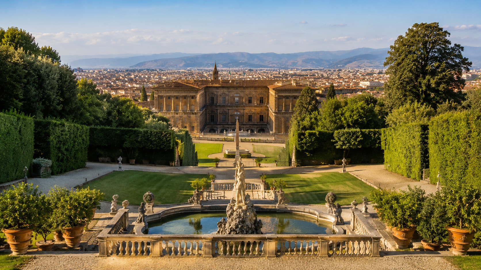 Boboli Gardens behind Palazzo Pitti in Florence