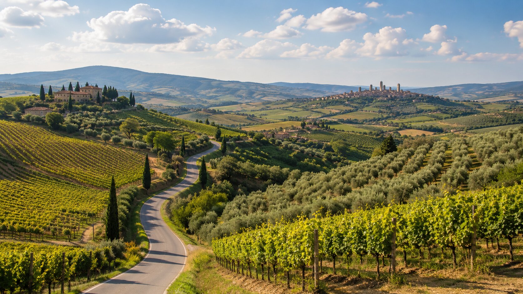 Tuscan countryside between Florence and San Gimignano