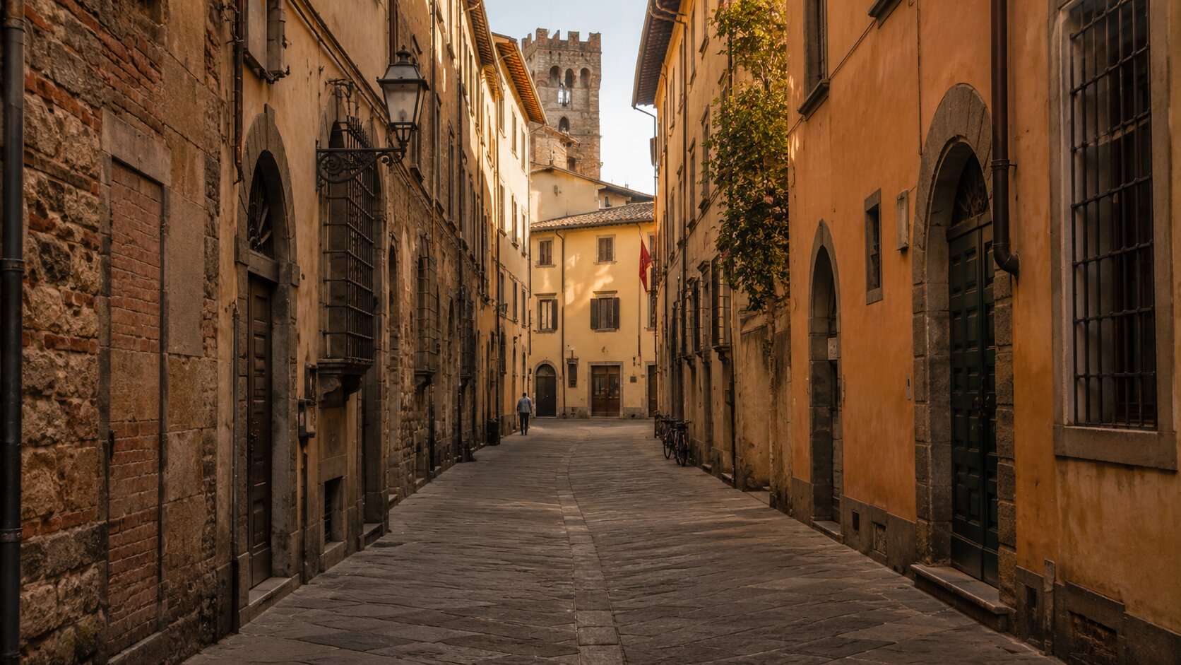 Quiet street in Pisa's historic center