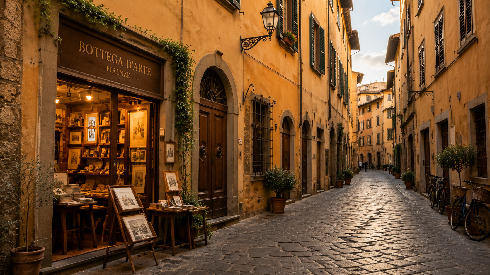 Historic artisan street in Florence Oltrarno