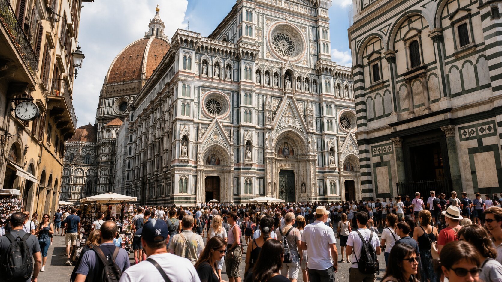 Crowds in Piazza del Duomo Florence