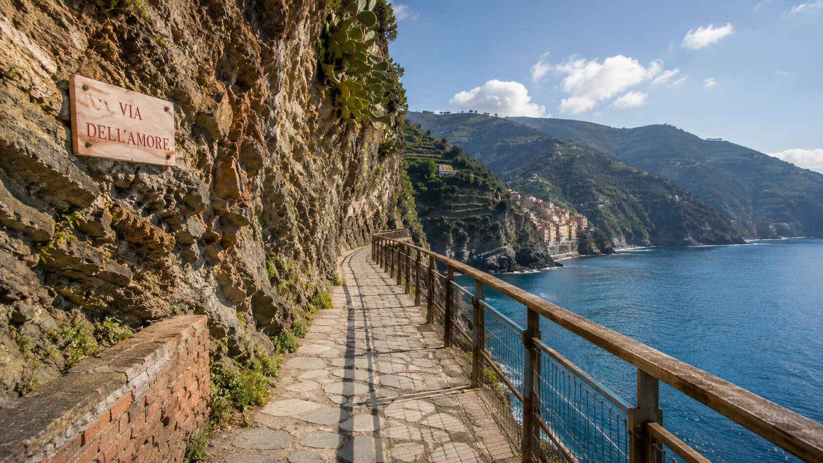 Via dell'Amore cliffside path between Riomaggiore and Manarola
