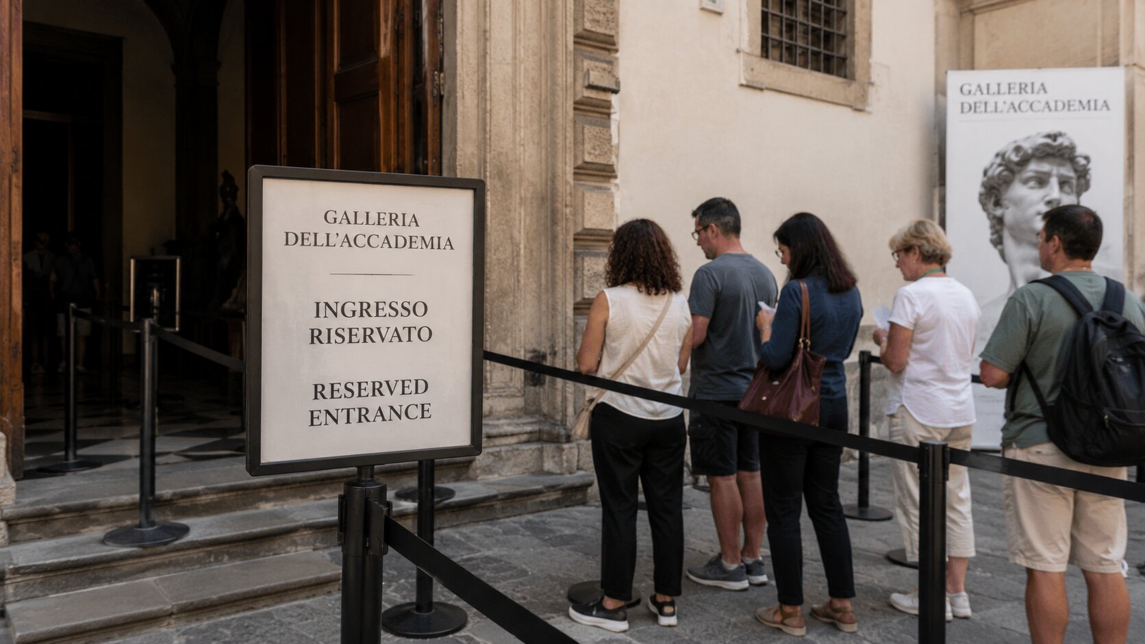 Reserved entrance queue at the Accademia Gallery in Florence