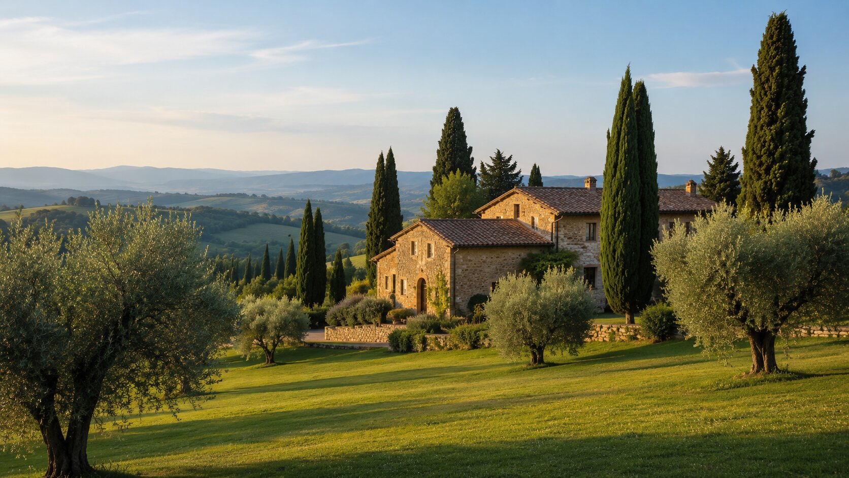 Traditional stone farmhouse in the Chianti countryside