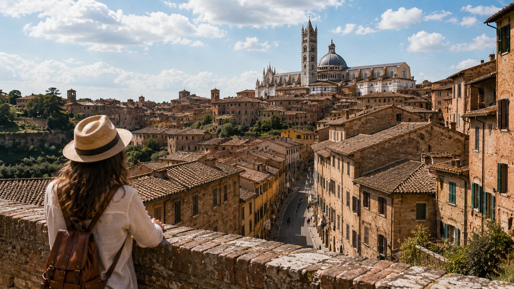 First view over medieval Siena