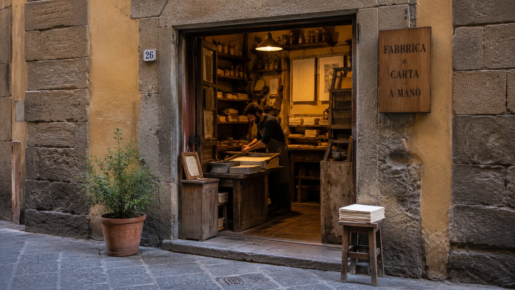 Open artisan workshop in Florence