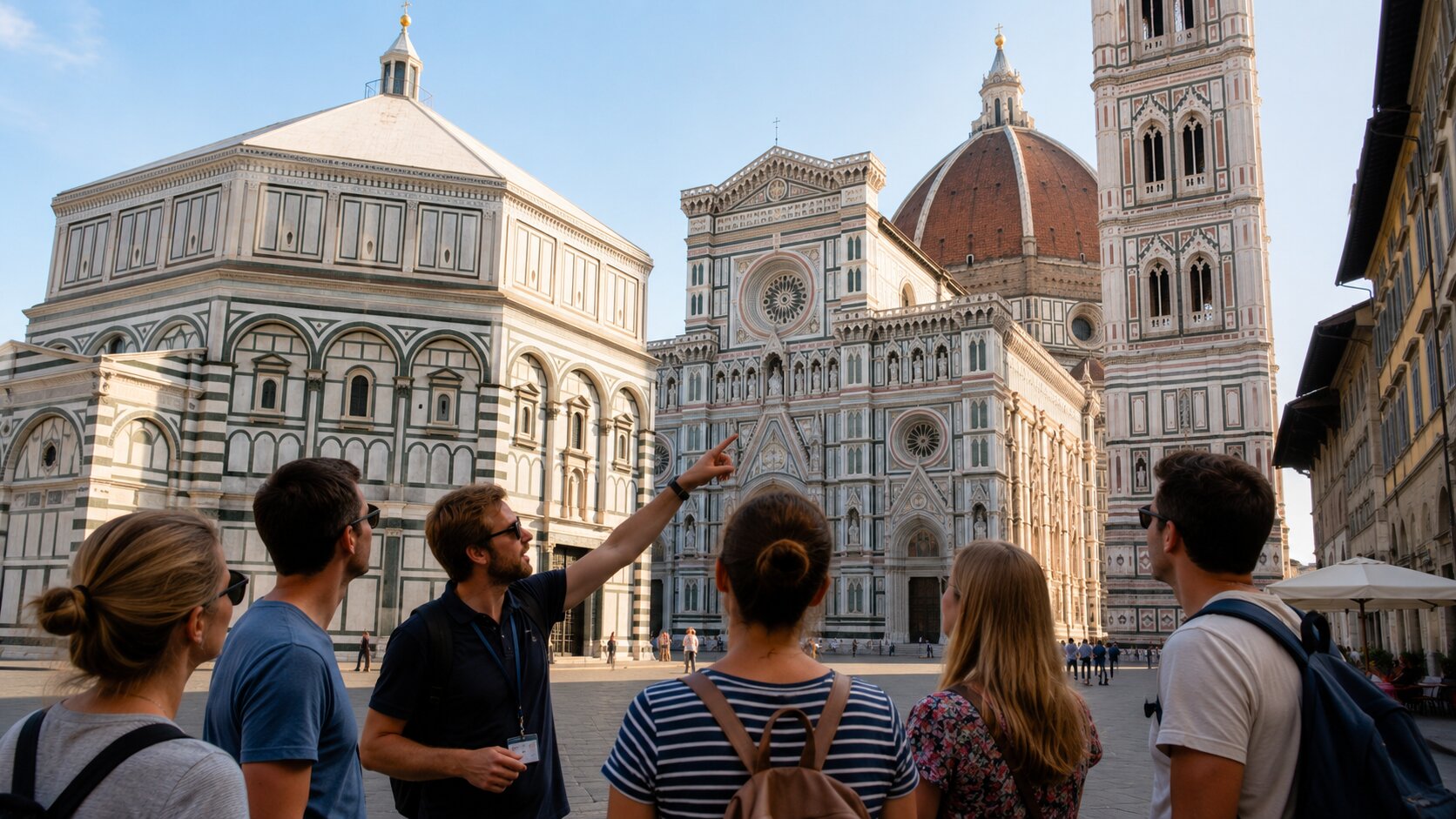 Guide explaining the Florence Duomo complex