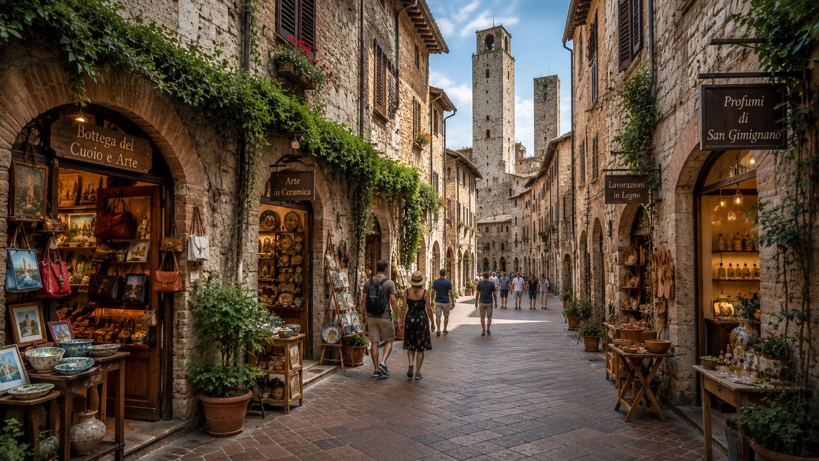 Artisan street in San Gimignano