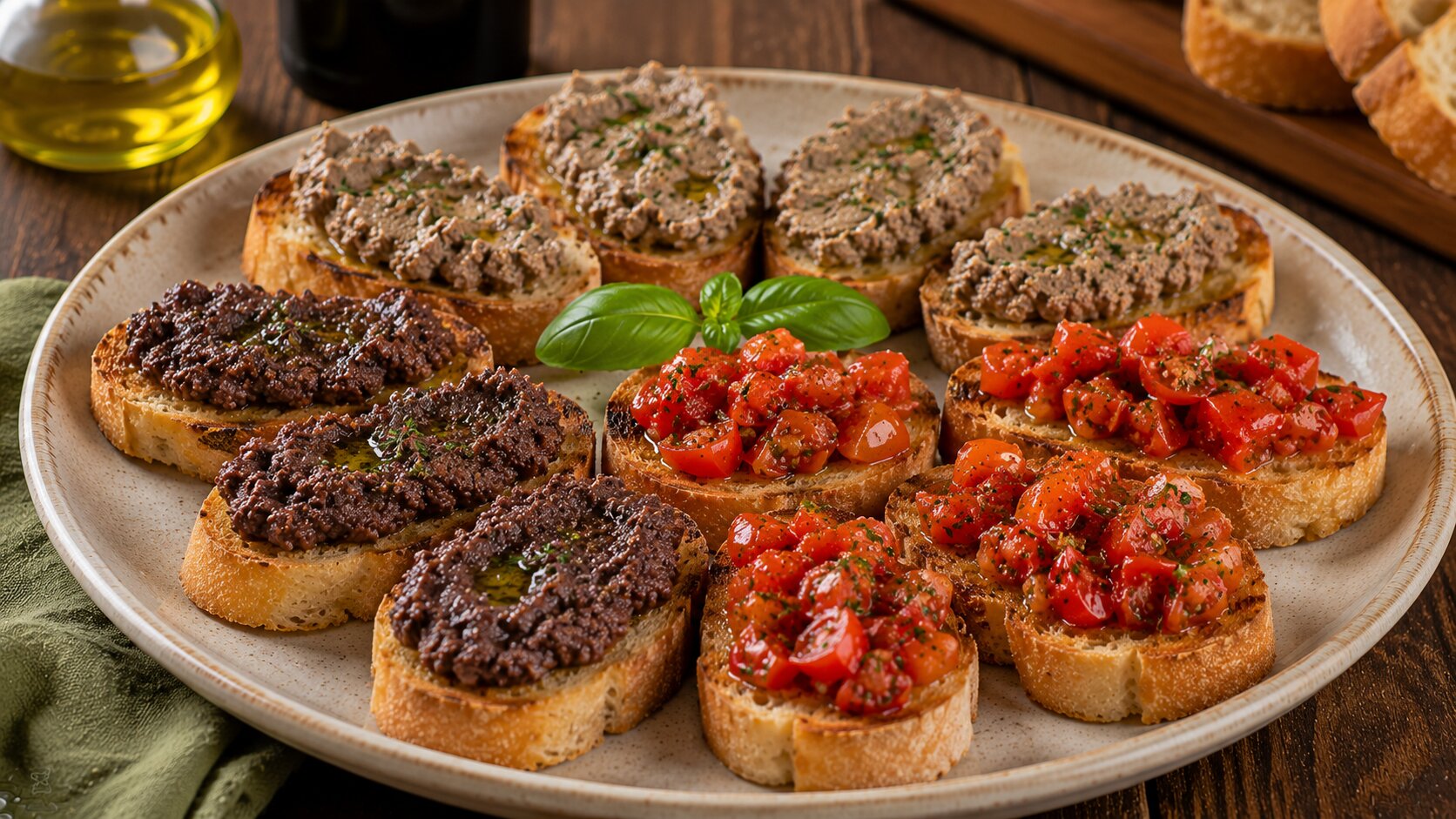 Traditional Tuscan crostini assortment