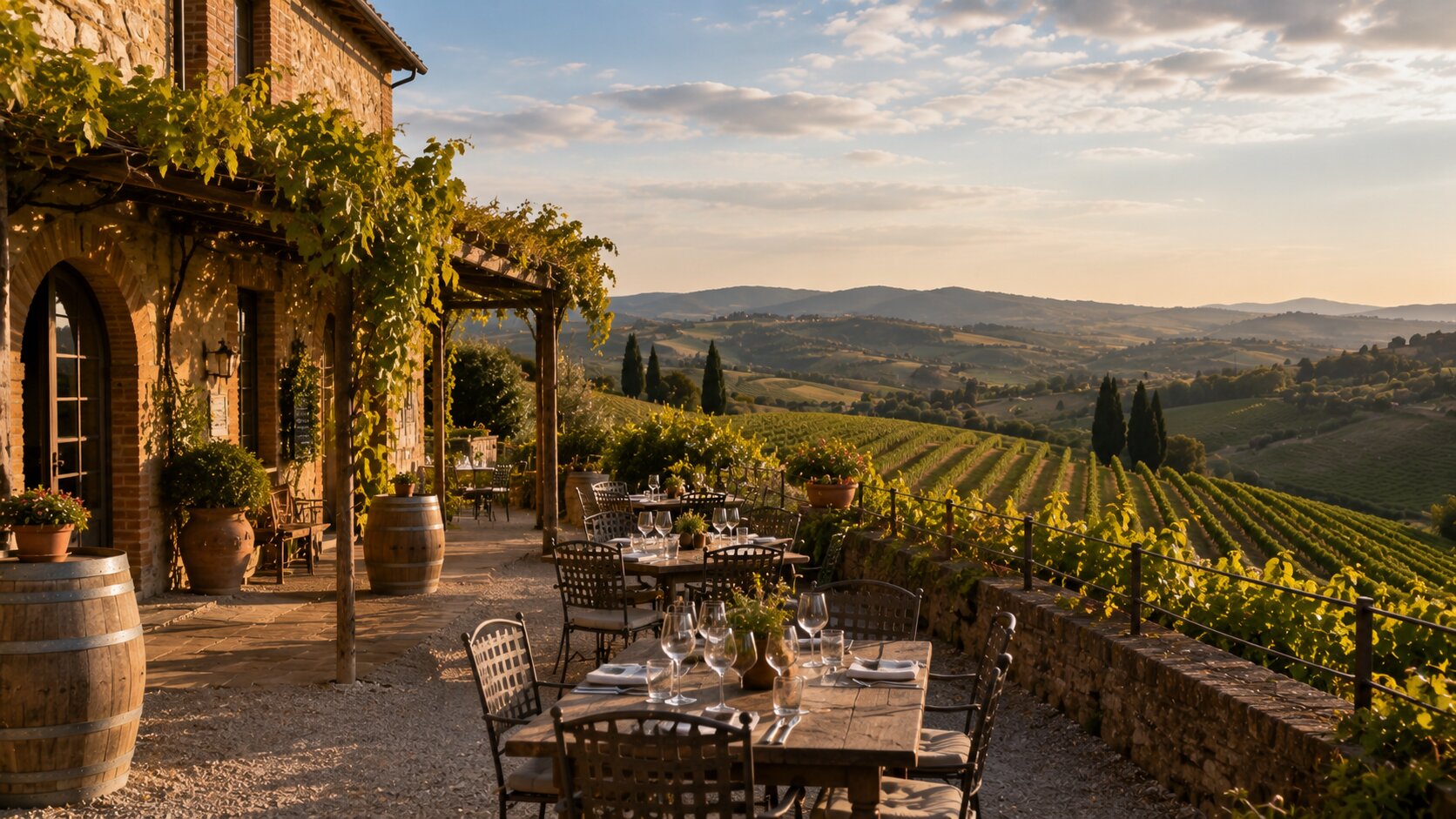 Tuscan winery in the countryside