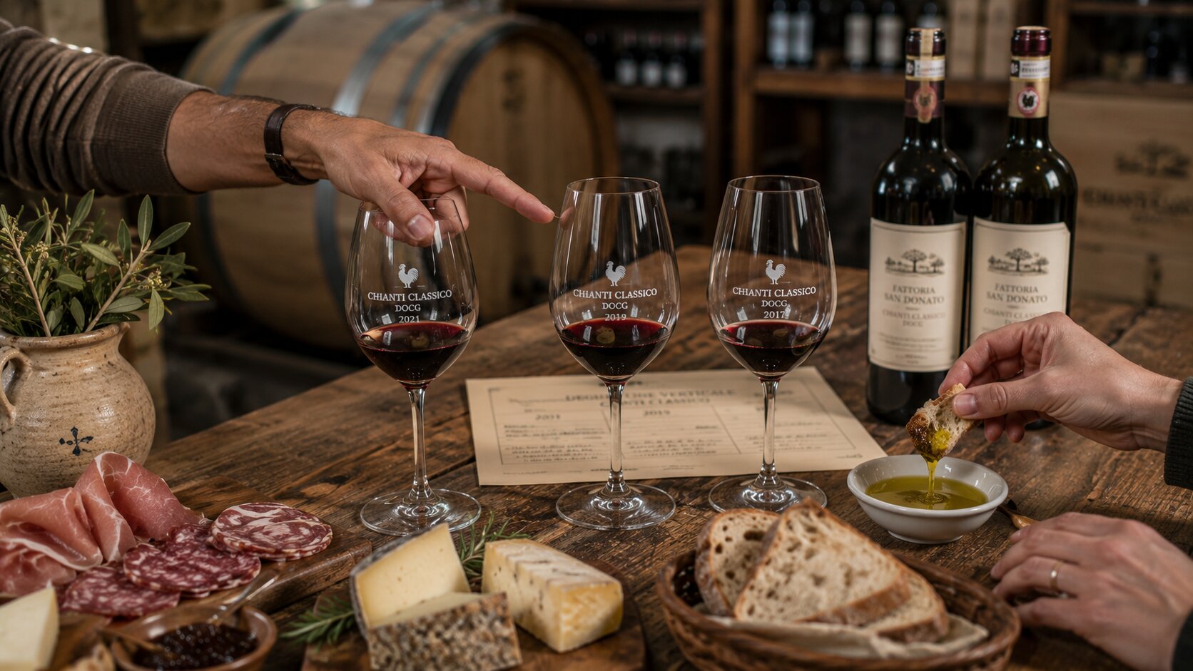 Organic Chianti wine tasting with local food
