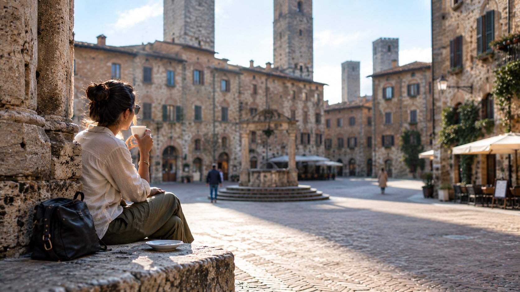 Quiet morning in Piazza della Cisterna