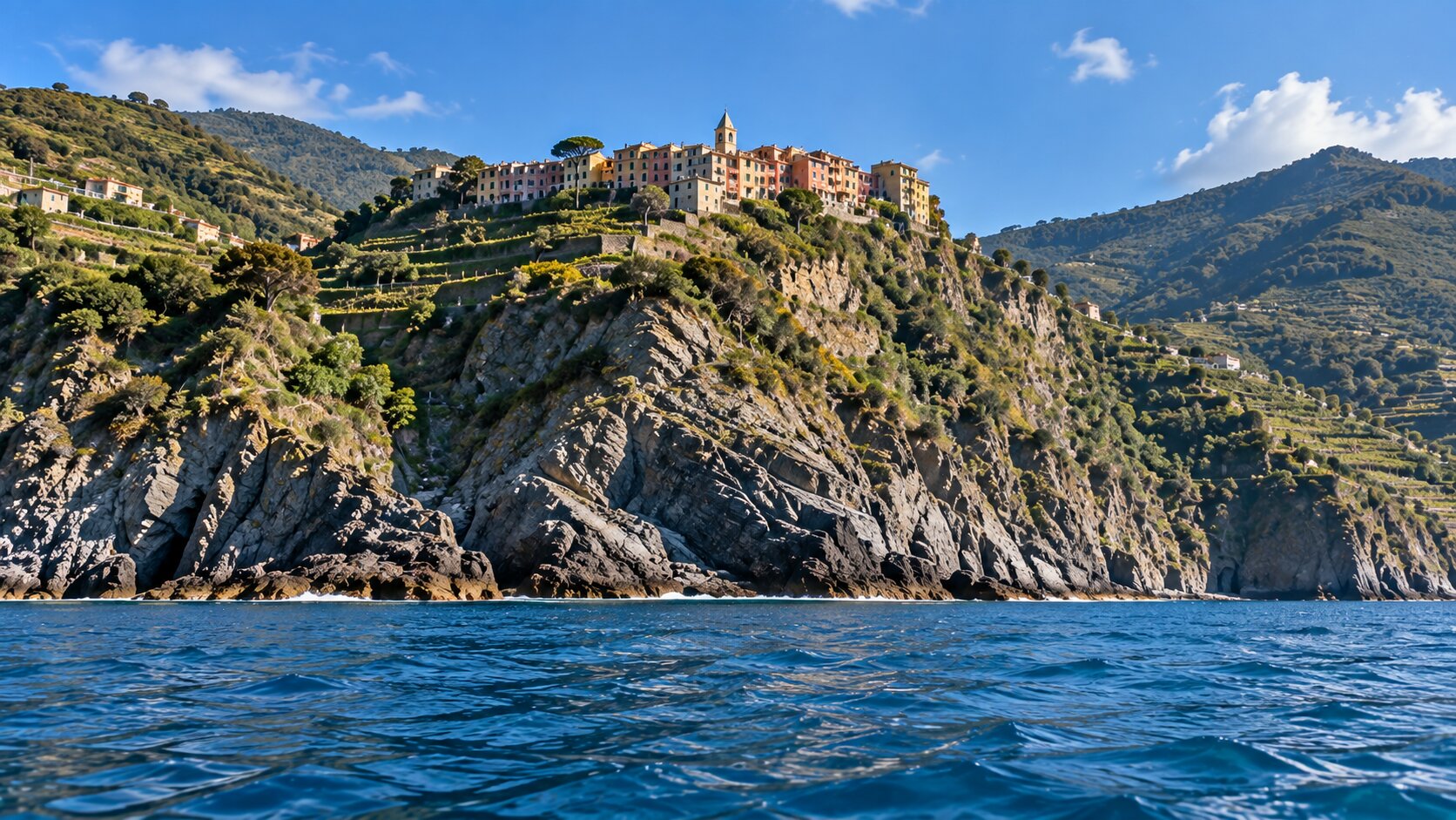 Corniglia seen from the sea