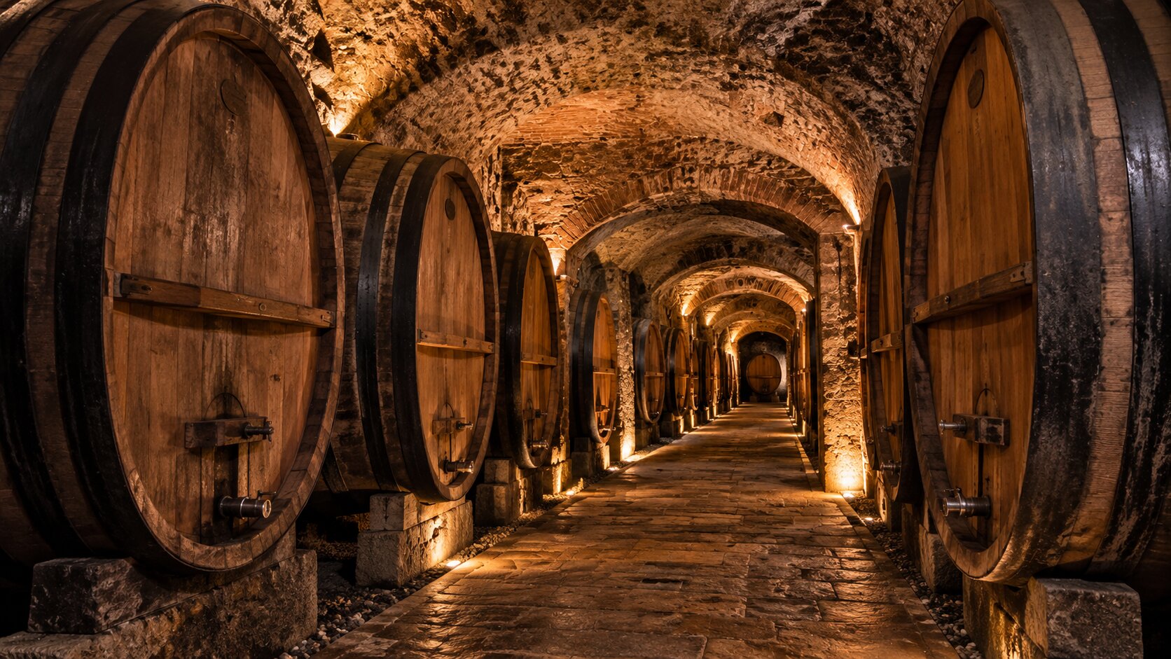 Historic underground wine cellar in Chianti