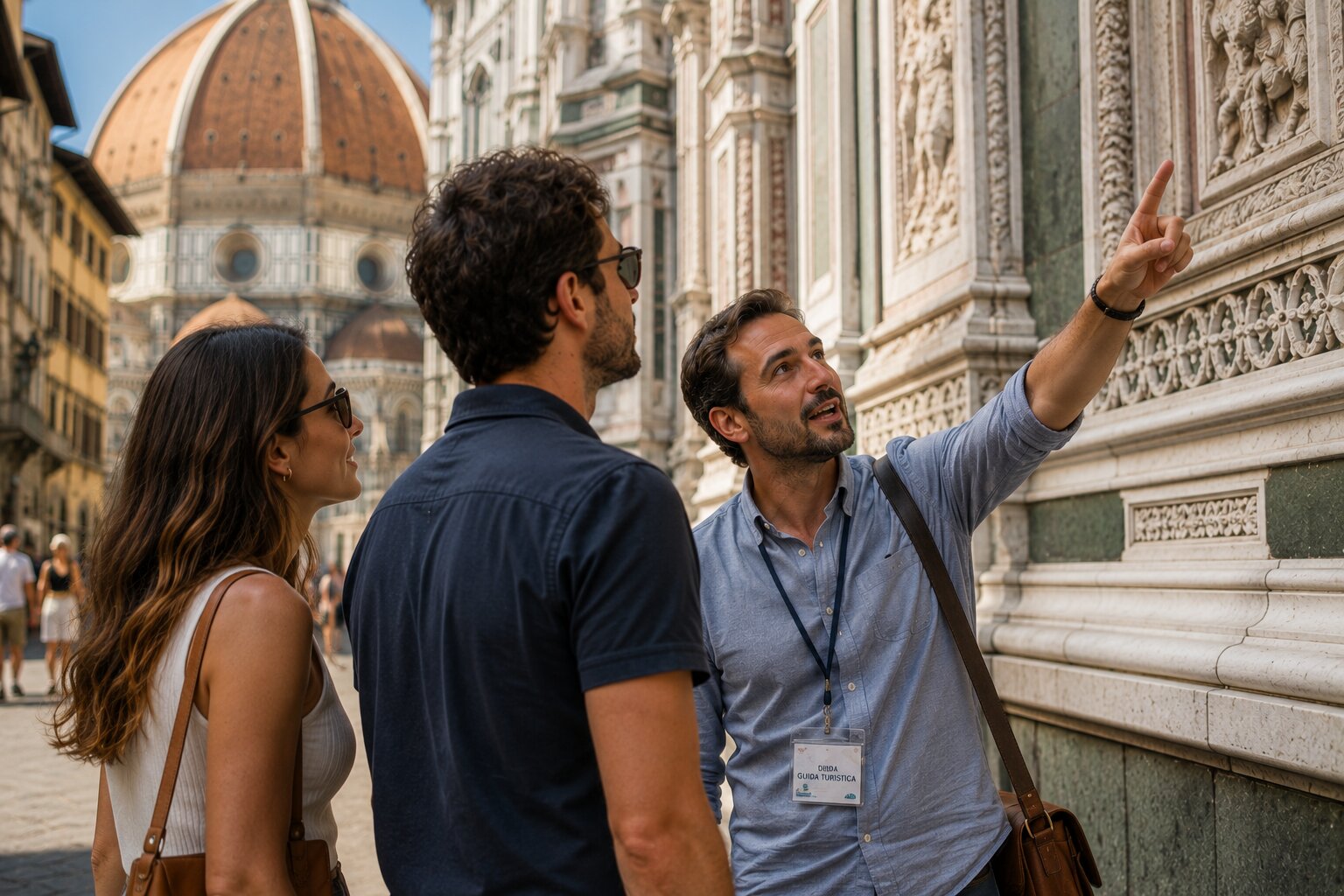 Private guide with a couple in Florence