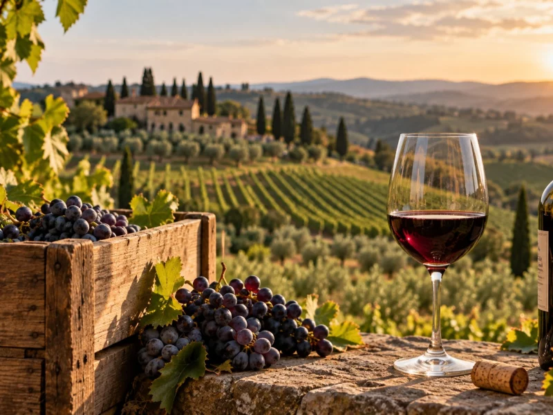 Vineyard to Bottle Process in Chianti