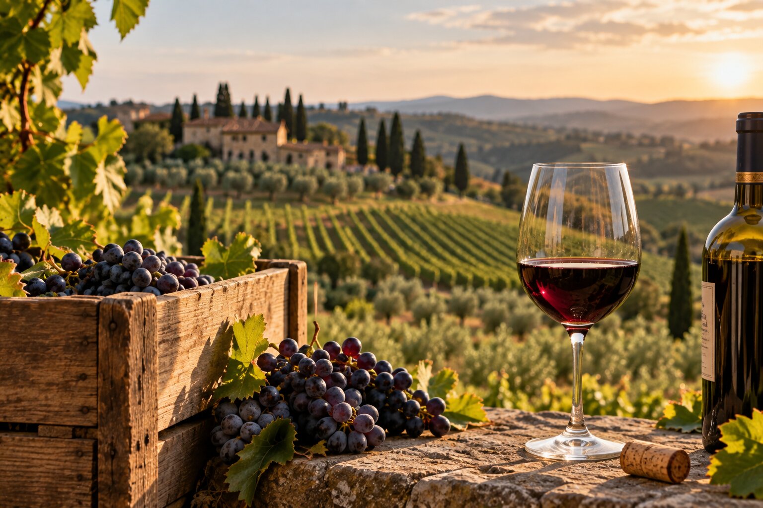 Vineyard to Bottle Process in Chianti