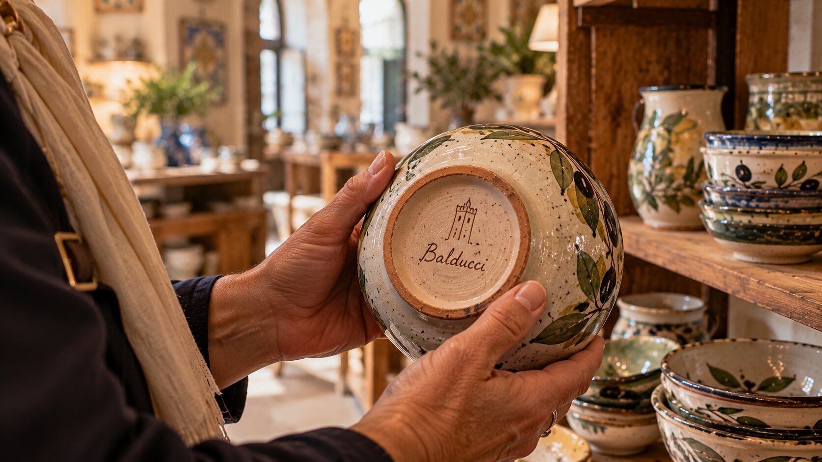 Signed handmade ceramic in San Gimignano