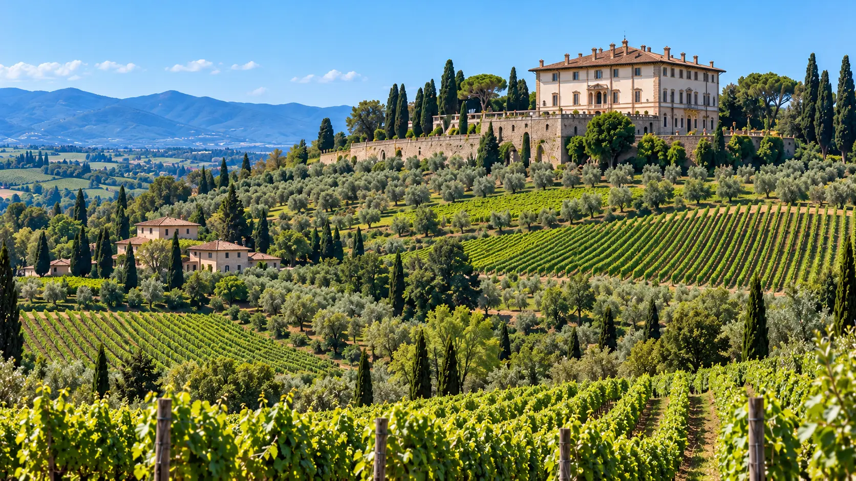 Vineyards near the Medici Villa of Artimino in Carmignano