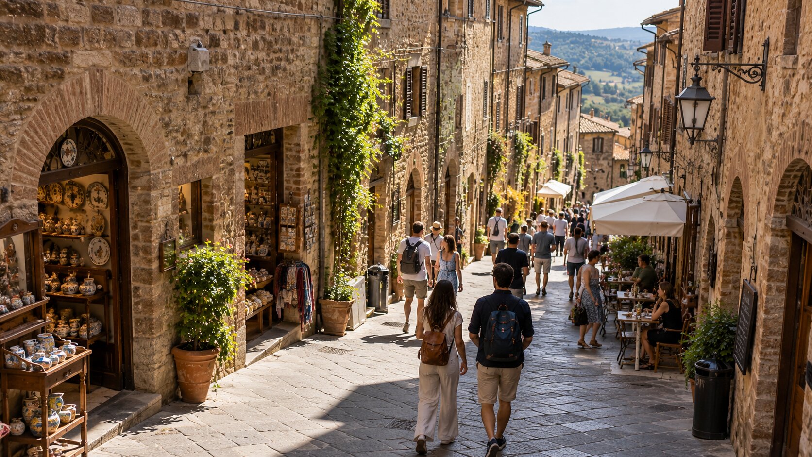 Exploring San Gimignano during free time