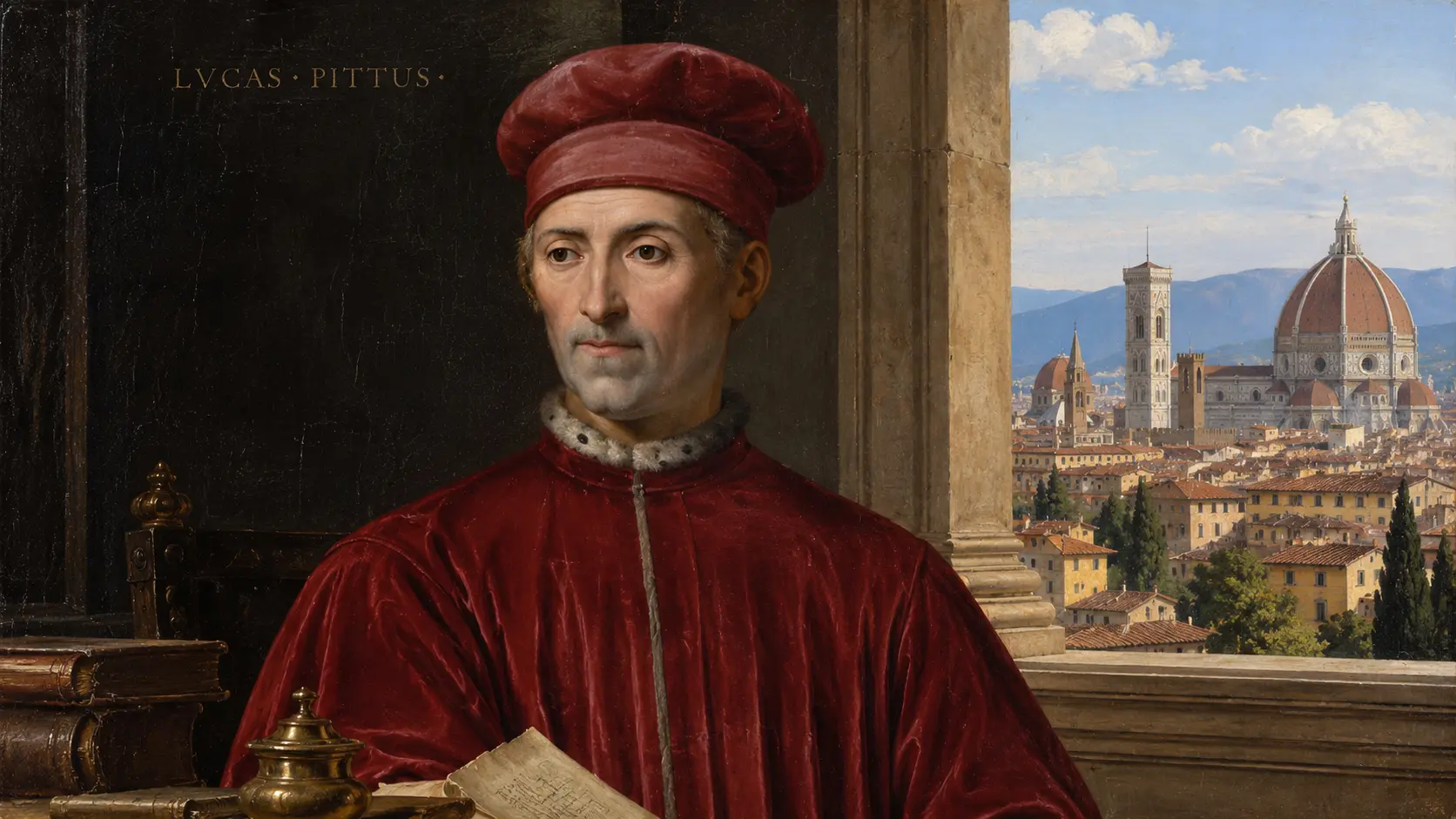 Historical portrait of Luca Pitti, the Florentine banker who commissioned Palazzo Pitti