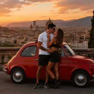 Private Sunset Vintage Fiat 500 Tour from Florence with Dinner