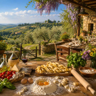 Florence Cooking Class and Lunch at a Farmhouse in Tuscany with Local Market Tour