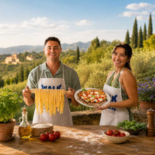 Florence Pizza or Pasta Cooking Class with Gelato Making at a Farmhouse in Tuscany